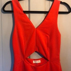Orange cut out dress